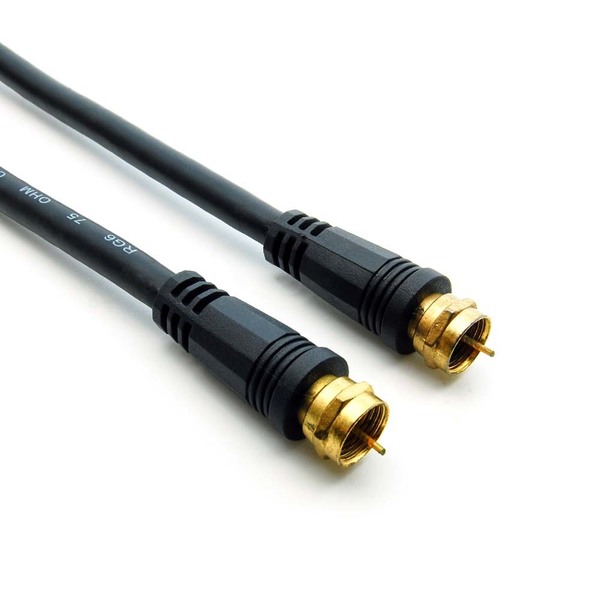 Bestlink Netware F-Type Screw-on RG6 Cable Black Gld Plated- 12Ft 202714